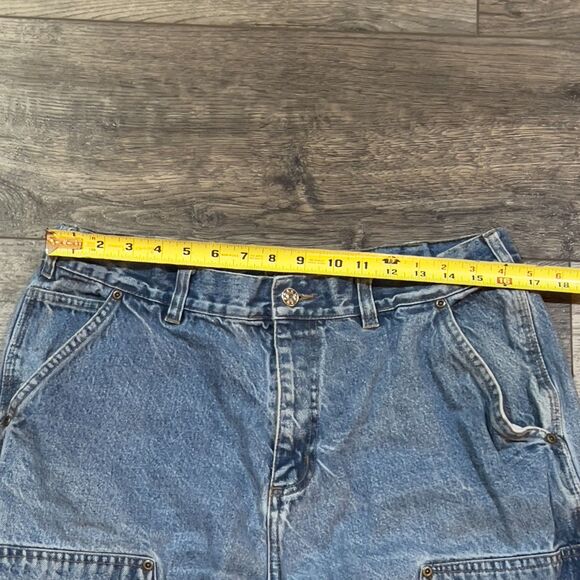 Vintage Y2K Qwest Double Knee Distressed Workwear Baggy Jeans - Men's Size 36x32 - Picture 8 of 10